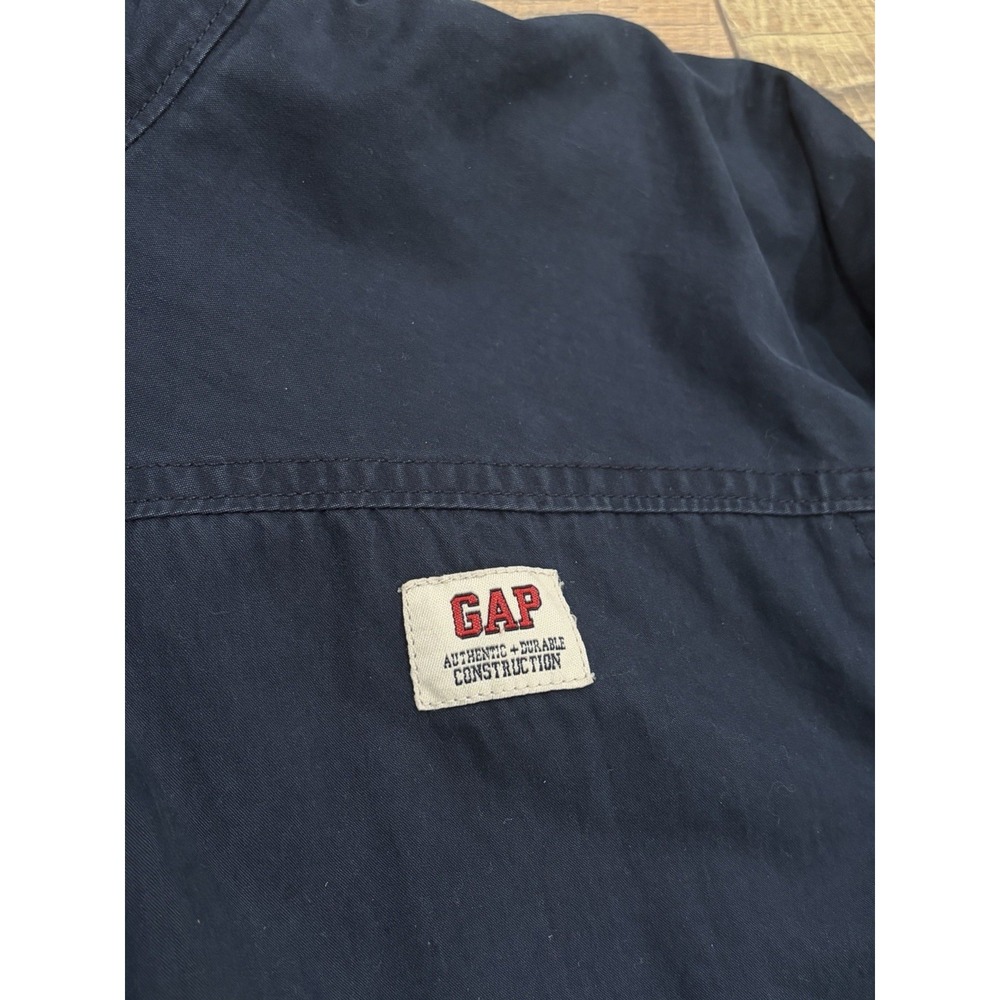 Vintage‎ GAP Reversible Workwear Jacket Fleece Lined Medium Navy Blue Red 2003 - Picture 3 of 11